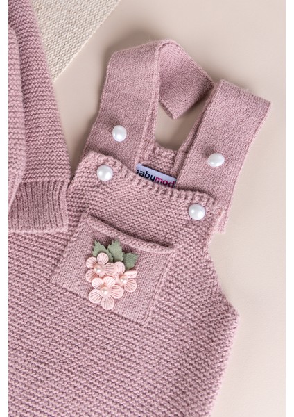 Triko Kışlık Kız Bebek Salopet Takım Tulum Set modelleri
