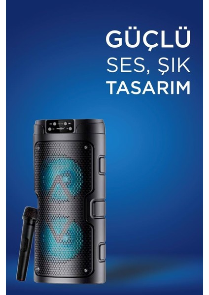 GTS-1926 Siyah Mikrofonlu Rgb Ledli Taşınabilir Bluetooth Hoparlör Parti Speaker modelleri