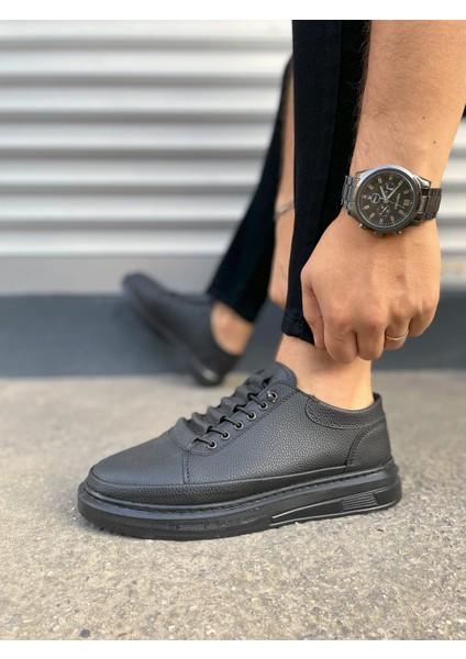 JET-0535 Prime Bağcıklı Cilt Erkek Günlük Sneaker Ayakkabı Cst - Siyah modelleri