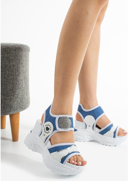 Indigosoul Kot Fashion-10 Yüksek Topuk 10 cm Cırtlı Yaz Sandalet fiyatları