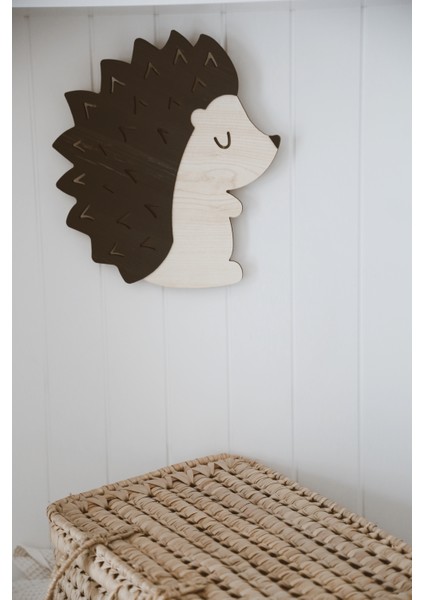 Ahşap Kirpi Gece Lambası/çocuk Odası Aksesuarı