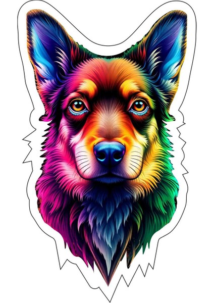 5 Adet 10X10 cm Köpek V2 Sticker Araba Motor Kask Defter Masa