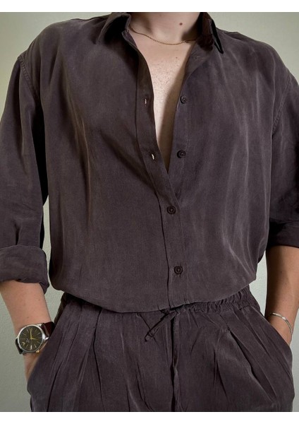 Ares Erkek Koyu Mürdüm Keten Kumaş Gömlek Yazlık Rahat Kalıp Hafif Rahat Kumaş indirimleri