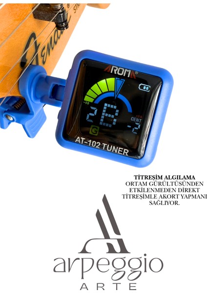 Aroma (Type-C Şarjlı) Klipsli Akort Cihazı – Gitar, Bas, Ukulele ve Keman Için Kromatik Tuner indirimleri