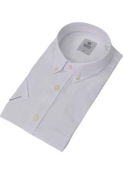 Erkek Klasik Düz Renk Kısa Kol Gömlek Pamuklu 9410 BGL-ST04746