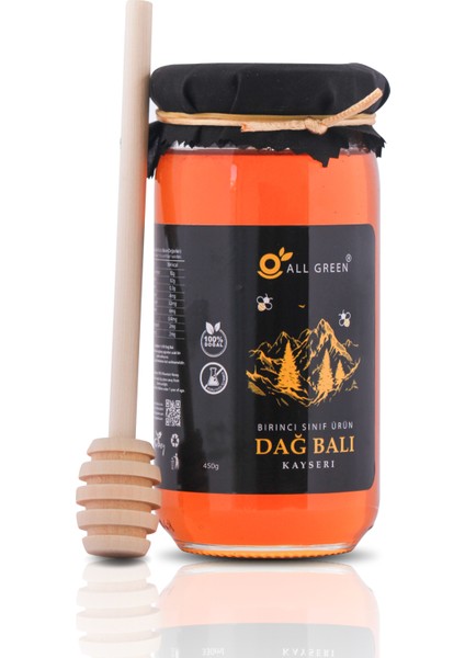 Dağ Balı – Karışık Çiçekli | %100 Saf, Katkısız ve Isıl Işlem Görmemiştir | Ahşap Bal Çubuğu Hediye