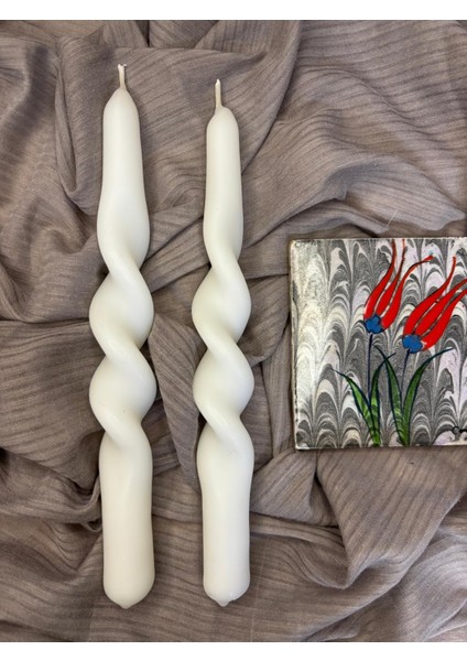 Burgulu Şamdan Beyaz Lüks 24CM modelleri