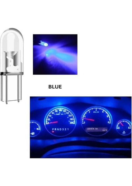 ( 4 x Adet ) 1 Set T5 1.2W LED Mini Dipsiz Ampul Mavi 12V (1.2W Mini Dipsiz Ampul LED Kristal Cam Mavi) fiyatları