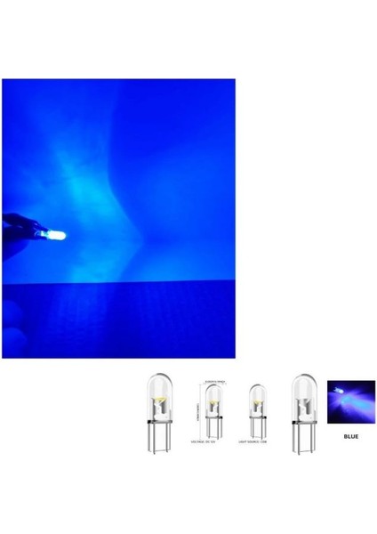 ( 4 x Adet ) 1 Set T5 1.2W LED Mini Dipsiz Ampul Mavi 12V (1.2W Mini Dipsiz Ampul LED Kristal Cam Mavi) fırsatları