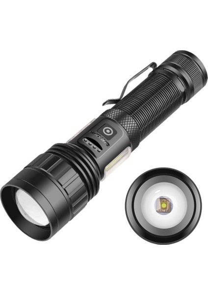 Peakstar PS-6153 10000 Lümen Zoomlu Mıknatıslı Tg Cob LED Powerbank Özellikli Profesyonel El Feneri