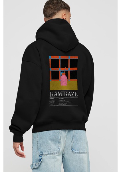Kamikaze Kokteyl Arka Baskılı Hoodie Oversize Kapüşonlu Sweatshirt Erkek Kadın