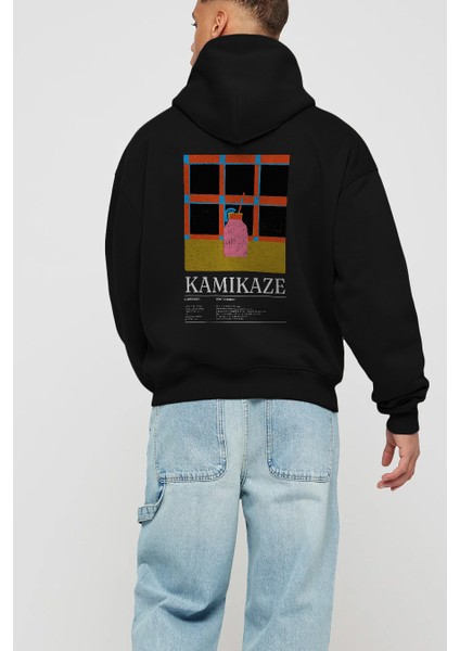 Kamikaze Kokteyl Arka Baskılı Hoodie Oversize Kapüşonlu Sweatshirt Erkek Kadın modelleri