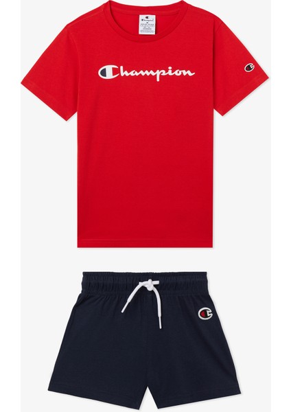 Çocuk Kırmızı/lacivert Şort TAKIMI.RS069