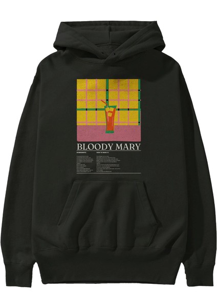 Bloody Mary Kokteyl Ön Baskılı Hoodie Oversize Kapüşonlu Sweatshirt Erkek Kadın fiyatları