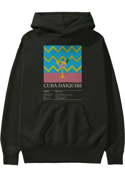 Cuba Daiquiri Kokteyl Ön Baskılı Hoodie Oversize Kapüşonlu Sweatshirt Erkek Kadın fiyatları