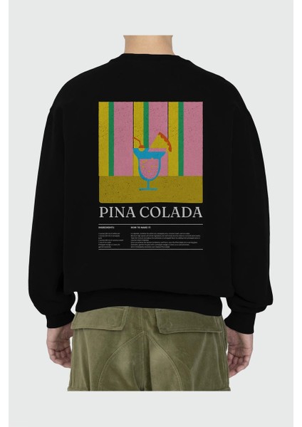 Pina Colada Arka Baskılı Oversize Sweatshirt Erkek Kadın Unisex fiyatları
