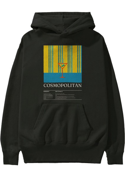 Cosmopolitan Kokteyl Ön Baskılı Hoodie Oversize Kapüşonlu Sweatshirt Erkek Kadın fiyatları