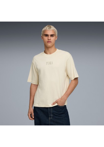 Essentials Graphic Boxy Unisex Krem T-Shirt.87