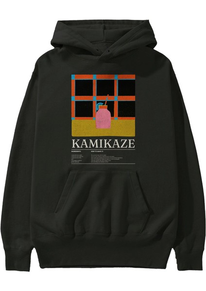 Kamikaze Kokteyl Ön Baskılı Hoodie Oversize Kapüşonlu Sweatshirt Erkek Kadın fiyatları
