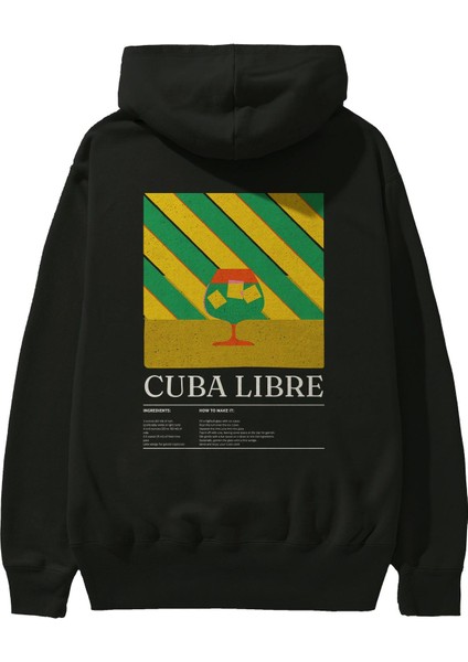 Cuba Libre Kokteyl Arka Baskılı Hoodie Oversize Kapüşonlu Sweatshirt Erkek Kadın fiyatları