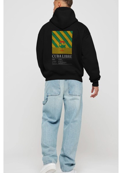 Cuba Libre Kokteyl Arka Baskılı Hoodie Oversize Kapüşonlu Sweatshirt Erkek Kadın fırsatları