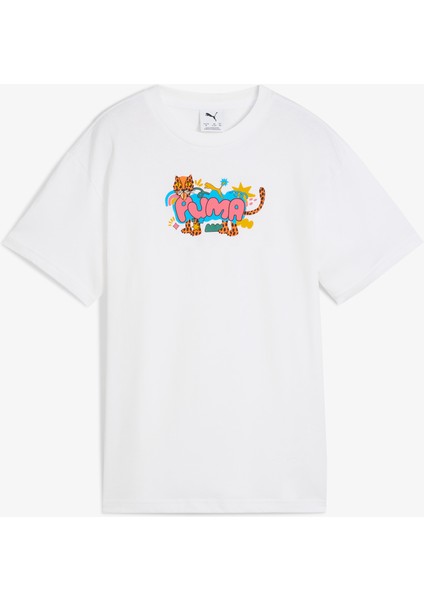 Graphic Leopard Çocuk Beyaz T-Shirt.02