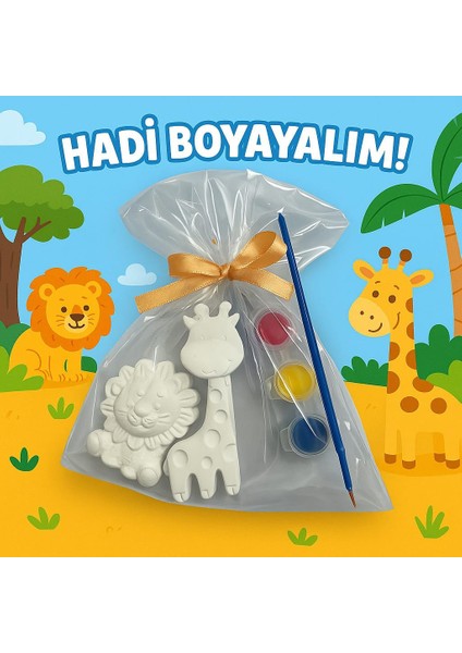 Taş Boyama Seti Aslan ve Zürafa