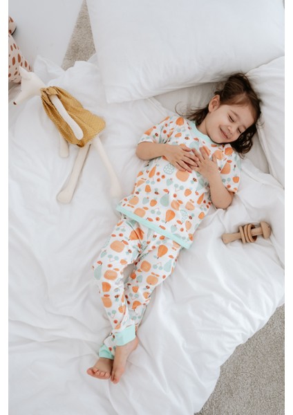 0.3 Tog Yazlık Çocuk Pijama Takımı - Meyve Desenli