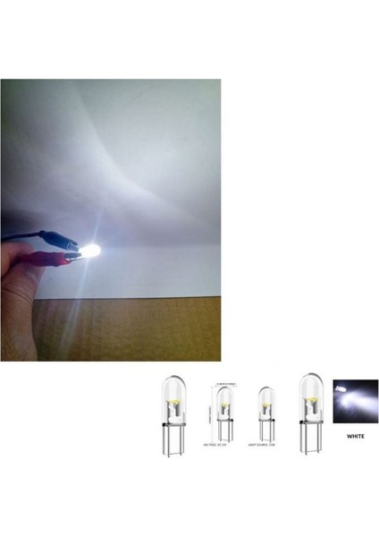 ( 4 x Adet ) 1 Set T5 1.2W LED Mini Dipsiz Ampul Beyaz 12V (1.2W Mini Dipsiz Ampul LED Kristal Cam Beyaz) fırsatları