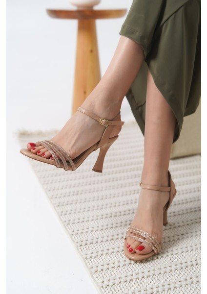 Lilia Premium Kadın Nude Topuklu Sandalet modelleri