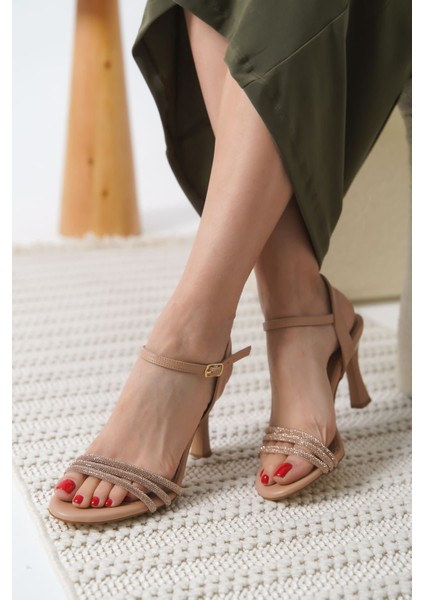Lilia Premium Kadın Nude Topuklu Sandalet fırsatları