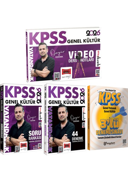 2026 Kpss Tamamı Çözümlü Vatandaşlık Soru Bankası-Çözümlü 44DENEME-VIDEO Ders Notları(Özgür Özkınık)