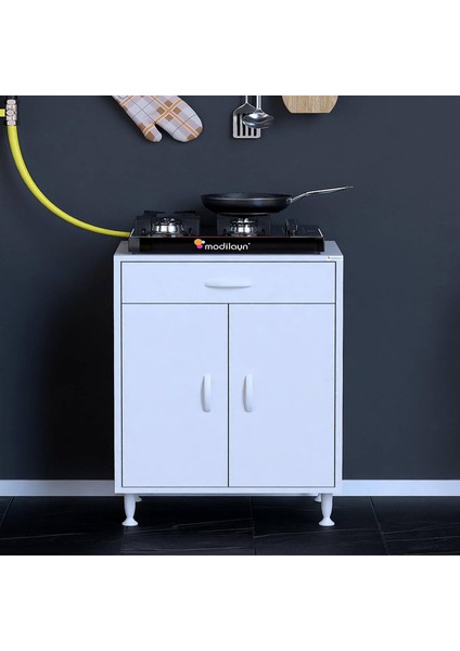 QPLAS (L) Set Ocak Altı Dolap 65x88x56 cm Çekmeceli, Kapaklı 2 Göz Raf Bölmeli fiyatları