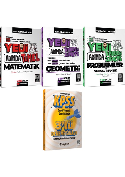Yedi Adımda Temel Matematik-Geometri-Problemler Video Konu Anlatımlı Video Çözümlü Soru Bankası Seti