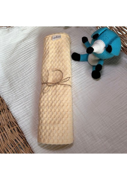 Yenidoğan Bebek Battaniyesi, Pamuk Bebek Pikesi, Organik Çok Amaçlı Örtü, Alt Açma Örtüsü, Dört Mevsim, Taşınabilir, Hediyelik Anne Bebek Ürünü, Pembe-Sarı, 75X75 Cm, Kupu&kupu fırsatları