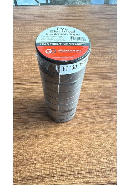 Günsan Elektrik Bandı Siyah 18MM x 10MT (10 Adet)