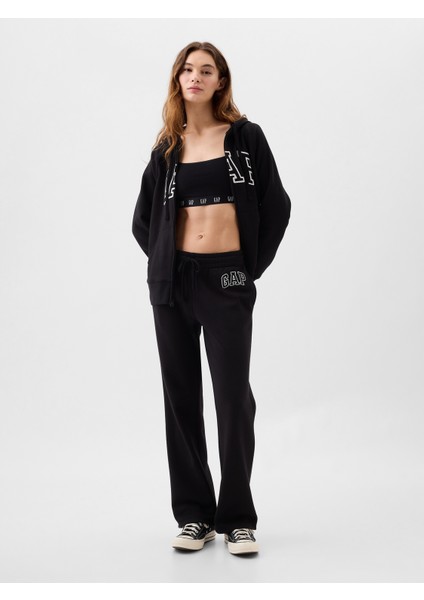 Kadın Siyah Gap Logo Bootcut Fleece Eşofman Altı