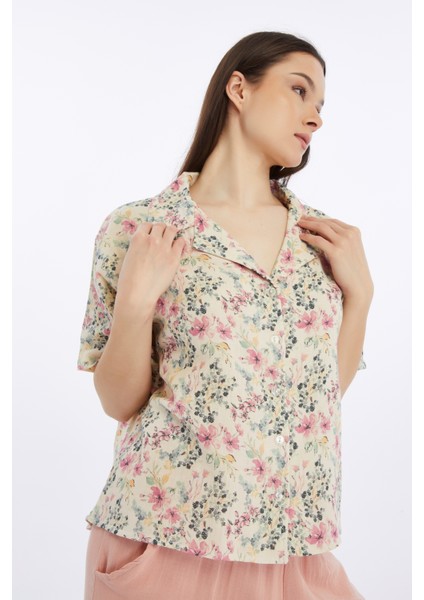 Brenda Müslin Gömlek Pijama Desenli fiyatları