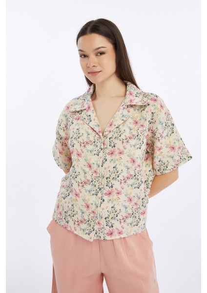 Brenda Müslin Gömlek Pijama Desenli modelleri