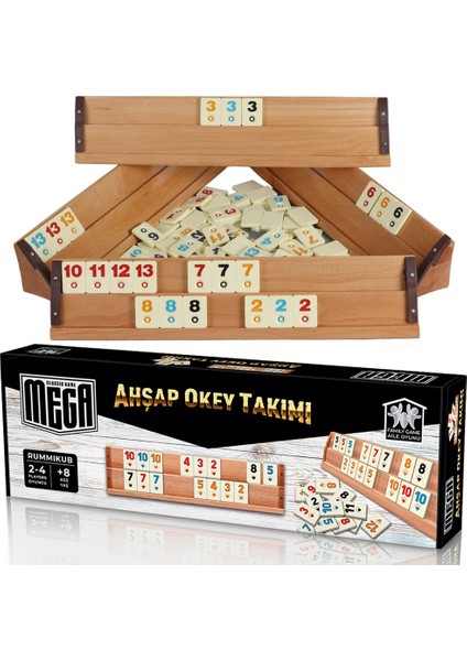 Mega Büyük Boy Ahşap Okey Takımı