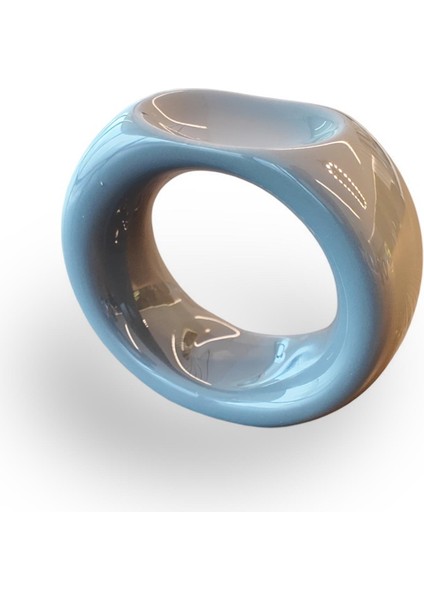 Seramik El Yapımı Yüzük Model Buhurdanlık Gri