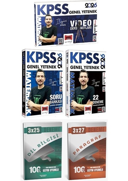 Yargı 2026 Kpss Matematik Video Ders Notları + Soru Bankası + 22 Deneme 3 Lü Set- Anla Kazan Deneme