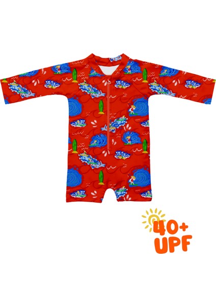 Surfers Romper Rashguard Upf 40 Korumalı Uzun Kol Bebek Mayo