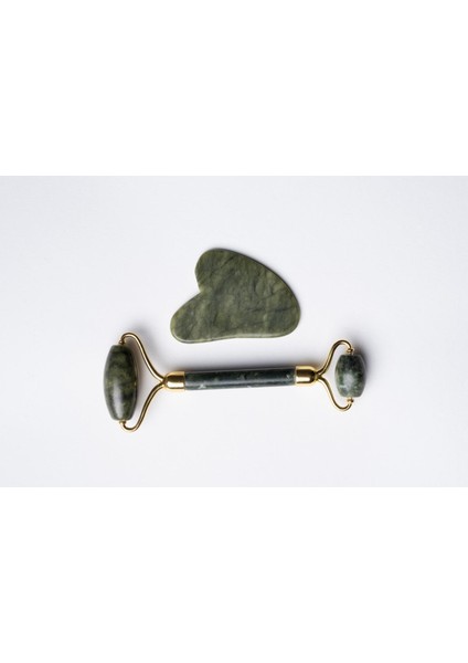 Doğal Yeşim Taşı Roller ve Kalp Gua Sha Yüz Masaj Aleti Seti fiyatları