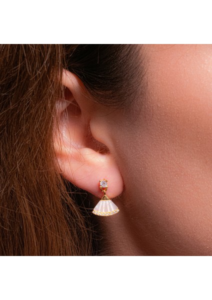 Gingko Yaprağı Zirkon Taşlı Küpe – 925 Ayar Gümüş – 14K Altın Kaplamaaltın Kaplama fiyatları