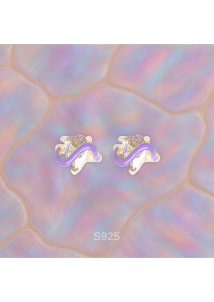 Mor Sarmal Taşlı Küpe – Altın Kaplama – 925 Ayar Gümüş – Zarif & Eğlenceli