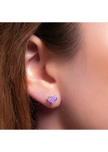 Mor Sarmal Taşlı Küpe – Altın Kaplama – 925 Ayar Gümüş – Zarif & Eğlenceli fiyatları