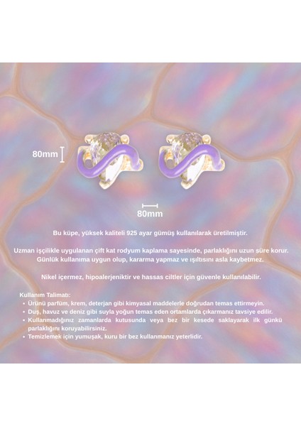 Mor Sarmal Taşlı Küpe – Altın Kaplama – 925 Ayar Gümüş – Zarif & Eğlenceli fırsatları