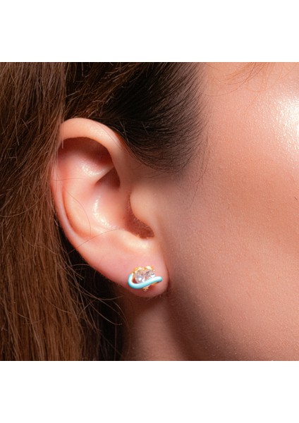 Kalp Taşlı Mavi Mine Küpe – 925 Ayar Gümüş – Altın Kaplama fiyatları