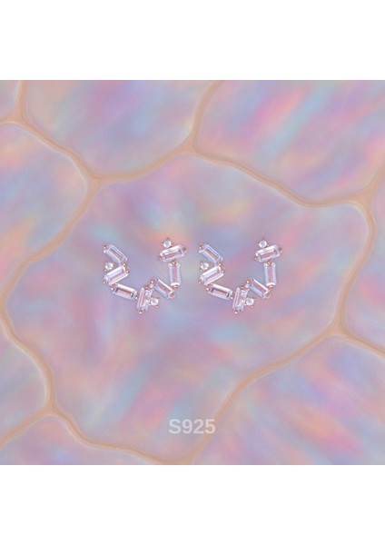 Zikzak Kesim Taşlı Küpe – 925 Ayar Gümüş – Rose Kaplama